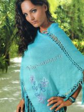 Пончо - Бирюзовый шарм