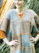 Пончо спицами из квадратов