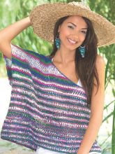 Пончо спицами с сетчатым узором