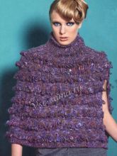 Пончо спицами с узором из вытянутых петель