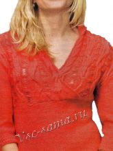 Пуловер коралловый