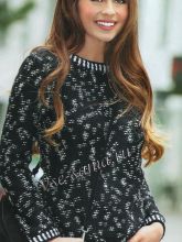 Пуловер черный с белыми вкраплениями, фото