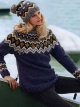 Пуловер и шапочка спицами