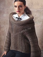 Пуловер из объёмной пряжи