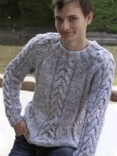 Пуловер мужской спицами