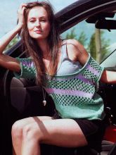 Пуловер с асимметричными рукавами