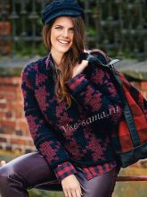 Пуловер с крупным узором гусиные лапки, фото