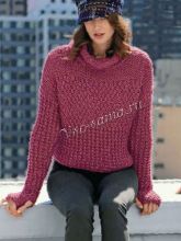 Пуловер с рукавами-митенками