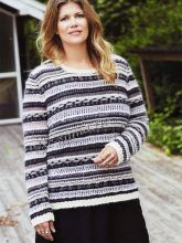 Пуловер с узорчатыми полосками, фото