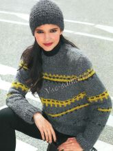 Пуловер с жаккардовым узором и шапочка, фото