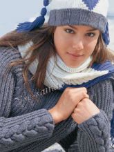 Пуловер, шарф и шапочка