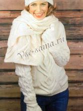 Пуловер, шарф, шапка и варежки, фото