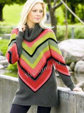 Пуловер спицами в мексиканском стиле