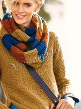 Пуловер цвета карри шарф-хомут, фото