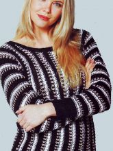 Пуловер в полоску спицами