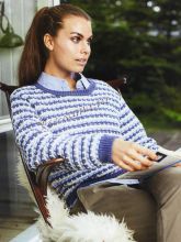 Пуловер в сине-бело-голубую полоску, фото