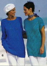 Синий узорчатый пуловер