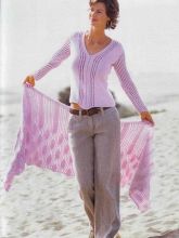 Пуловер и шаль с ажурными узорами