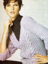 Пуловер крупной вязки с укороченным рукавом