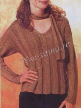 Пуловер медного цвета с люрексом