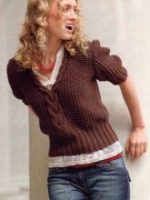 Пуловер с косами