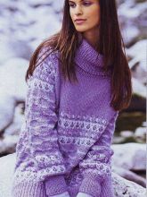 Пуловер с рукавами реглан и узором со снятыми петлями