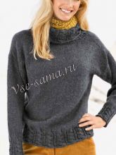 Пуловер тёмно-серого оттенка и шапка, фото