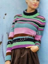 Пёстрый пуловер в полоску