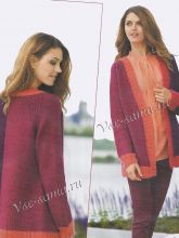 Разноцветный жакет спицами, фото