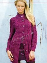 Розовый жакет спицами