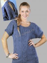 Серо-голубой пуловер с короткими рукавами