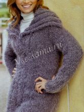 Серый пуловер с воротником шалька