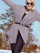 Серый кардиган с рельефным узором