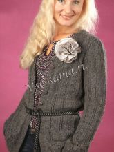 Серый удлиненный жакет