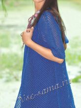 Сетчатый жакет спицами