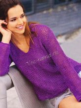 Сетчатый пуловер с косами