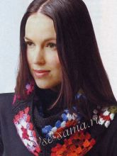 Шарф из ажурных квадратов