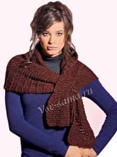 Шарф спицами из мериносовой шерсти