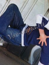 Сине-белый пуловер hip-hop