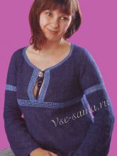 Синяя туника из пряжи с вискозой