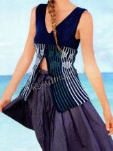 Синий топ с разрезом