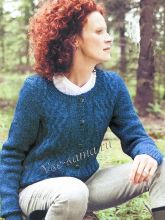 Синий жакет спицами