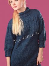 Синяя туника спицами