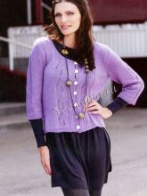 Сиреневый жакет спицами
