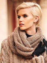 Светло-коричневый шарф-хомут, фото
