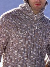 Свитер бело-серый меланж