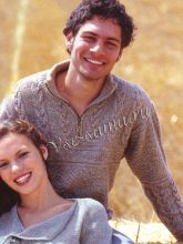 Свитер меланж бело-серый