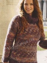 Свитер спицами с жаккардовым узором, фото