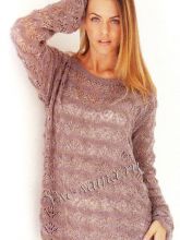 Свободный пуловер с ажурным узором