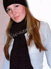 Темно-коричневый комплект спицами